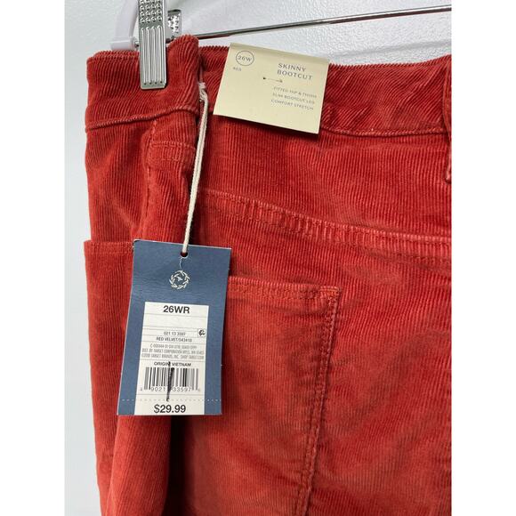 NWT Universal Thread High Rise Corduroy Skinny Bootcut Jeans Orange Red 26 R - Picture 7 of 12